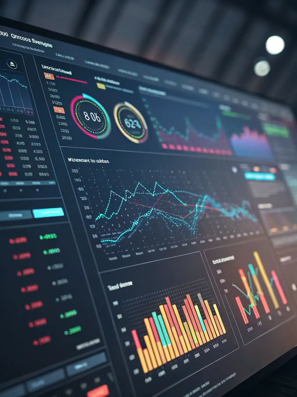 A dashboard interface with charts and graphs displaying review statistics and trends.